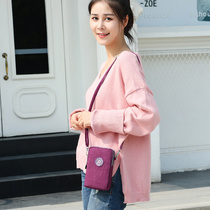 Korean Wash Cloth Two Zipper Phone Bag Vertical Wallet Large Shoulder Bag shoulder bag Arm Bag Casual Mini Bag