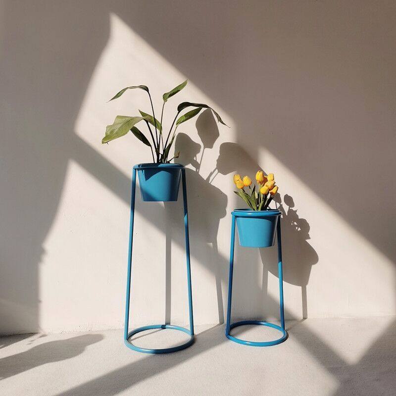 Чистая знаменитость простая цветная подставка для цветов гостиная балкон подставка для цветов передвижной цветочный горшок из кованого железа гостиничная компания подставка для цветов в проходе Изображение 1