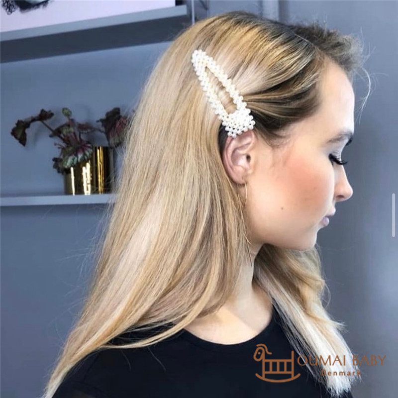 Danish bows by staer children's pearl side back head hair clip all-match children's adult hair clip