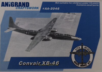 Модель дальнего реактивного бомбардировщика Convair XB-46 AA-2046 в сборе из смолы 1/72.