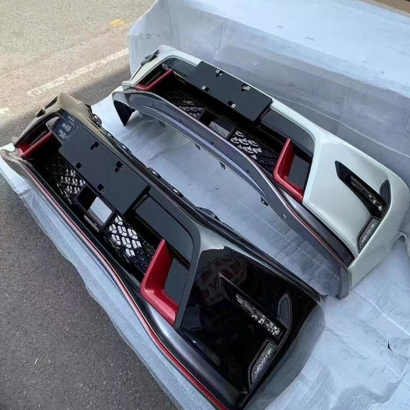Suitable for Nissan Y62Nismo Front and Rear Bumper Assembly Black and White Spray-Free Suitable for Nissan Y62Nismo Front and Rear Bumper Assembly Black and White Spray-Free