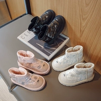 Зимние детские утепленные удерживающие тепло короткие сапоги, 2022