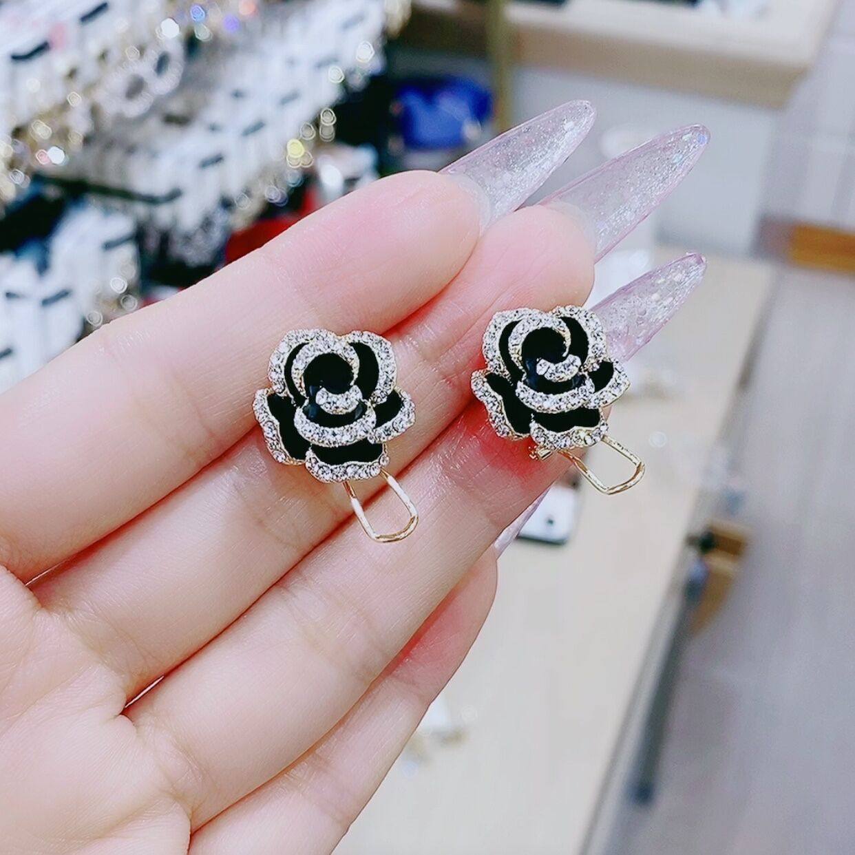 Advanced Senses Black Hills Tea Flowers Earrings Earrings 2021 New Pure Silver Needle Temperament Famous Hime Rose Ear Accessories
