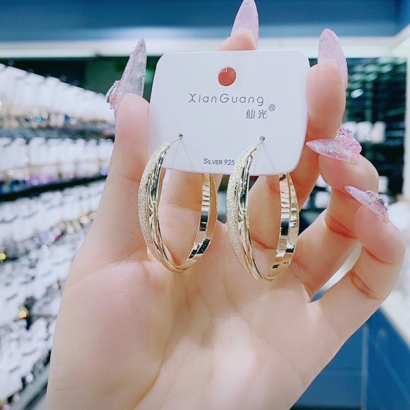 Circle Earrings Small Crowd Design Sensual Earrings 2020 New Tide Pure Silver Needle Personality 100 Hitch Ring Ear Accessories