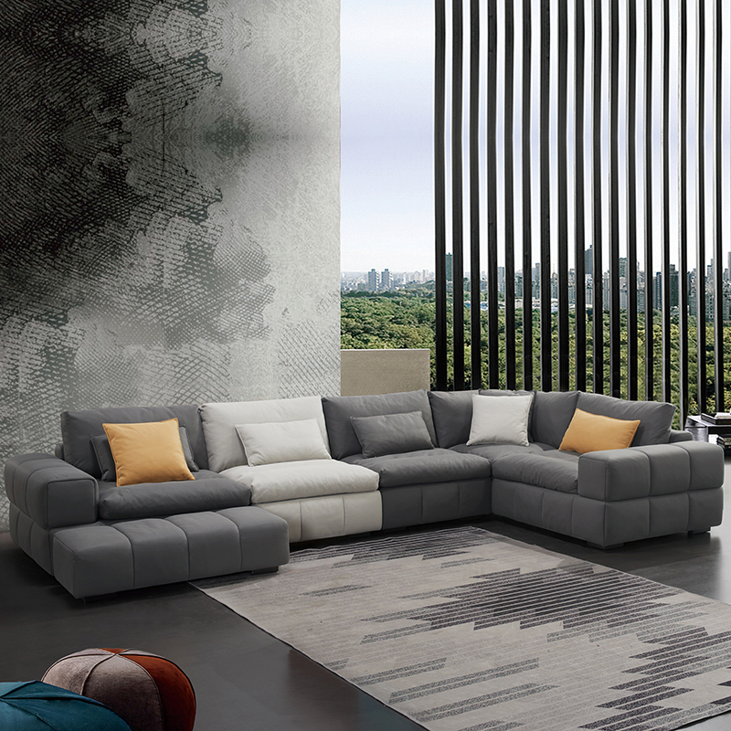 New fabric sofa large and small living room latex furniture combination Nordic minimalist removable and washable technology cloth sofa