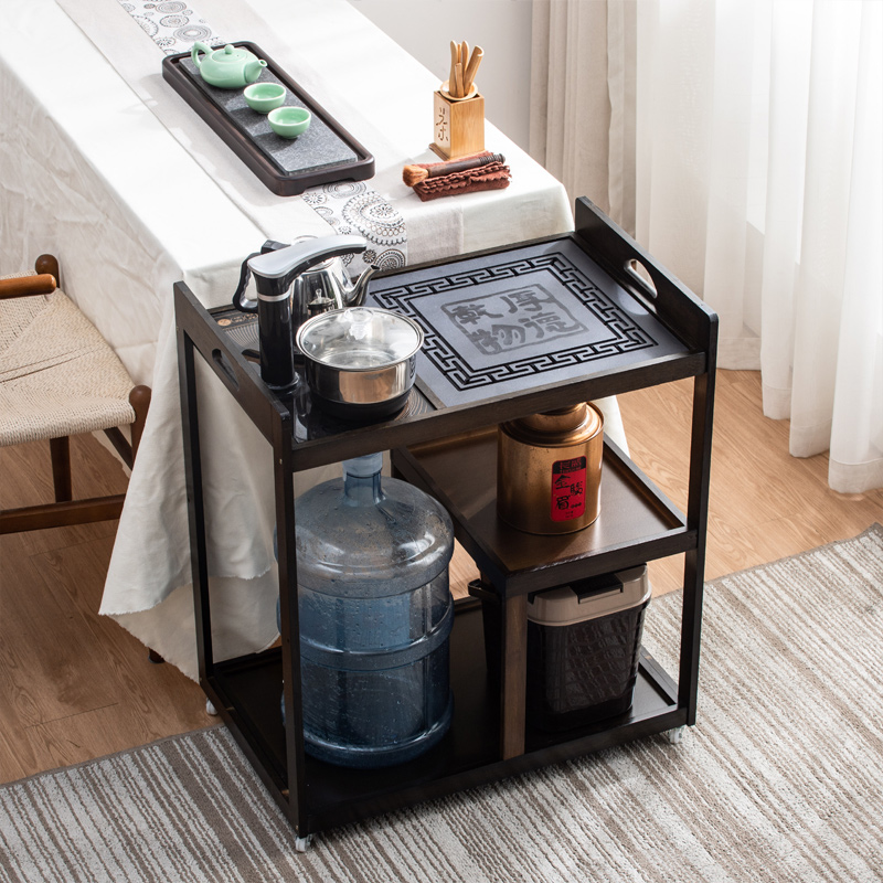 Mobile tea cart Household living room tea table Tea table Chinese simple tea table Tea set Gongfu tea mini tea cabinet