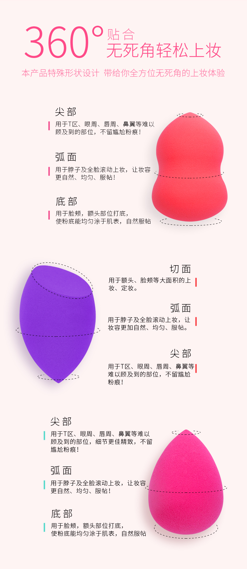 3 Gói Bông Hulu Bông Làm Đẹp Trứng Không Ăn Phấn Bọt Air Puff Puff Tool Cleaner Makeup Makeup Ball - Các công cụ làm đẹp khác kẹp mi the face shop