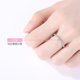 ວັນເສົາ Fu 18k platinum ring women's half circle diamond stack PT950 platinum diamond ring engagement proposal gift to girl