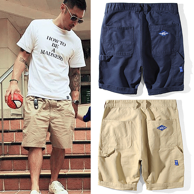 Tide Card Tooling Shorts Male Summer Yu Wenleins Pants Men Casual Trend Straight Barrel Loose 50% Pants Men Summer