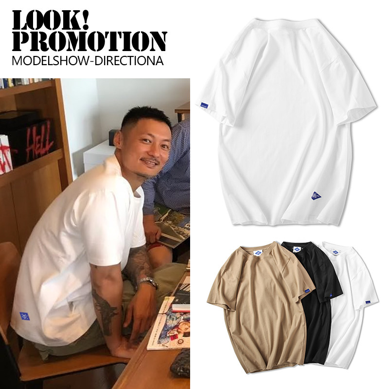 Hong Kong Chauded Port Wind Yu Wenle pure white short sleeve T-shirt male Chains white t half sleeve undershirt 100 hitch summer