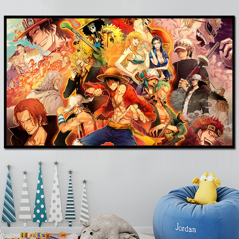 Mona Lisa cross stitch thread embroidery new one piece version two cartoon anime characters big grid embroidered by yourself