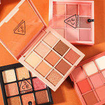 South Korea 3CE matte pearl nine eyeshadow 9 colors overtake Orange brown disc dry rose pumpkin milk tea disk