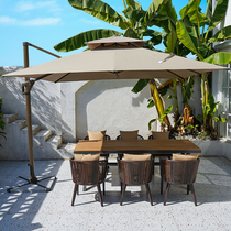 Outdoor sunscreen umbrellas villa courtyard garden outdoor waterproof large Roman umbrellas hand-cranked guard box sun umbrellas