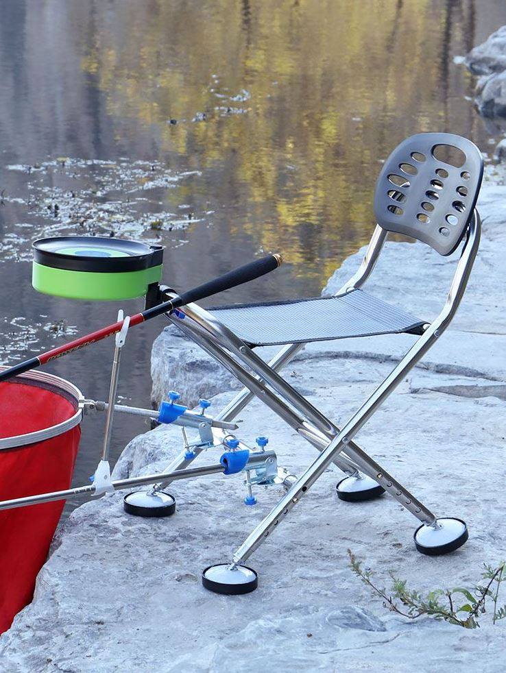 Outdoor portable fishing chair all-ground lift leg wild fishing chair Maza-shaped light portable folding multi-function plus long stool