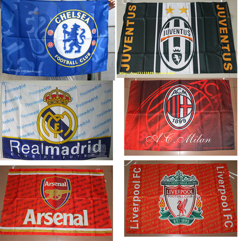 World Cup theme decoration Arsenal Chelsea Paris Saint-Germain AC Milan Juventus Inter Milan big flag