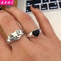 Simple Black heart fashion knuckle ring female accessories