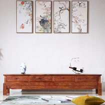 Flowers pear wood TV cabinet red wood furniture full solid wood living room Chinese style floor imitation ancient bedroom Hedgehog Purple Sandalwood Lockers