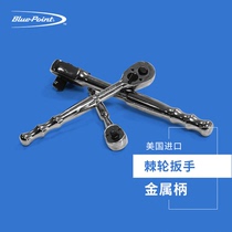 American Blue dot tool bluepoint Xiaofei Zhongfei Dafei 1 4 3 8 1 2 Metal handle ratchet wrench