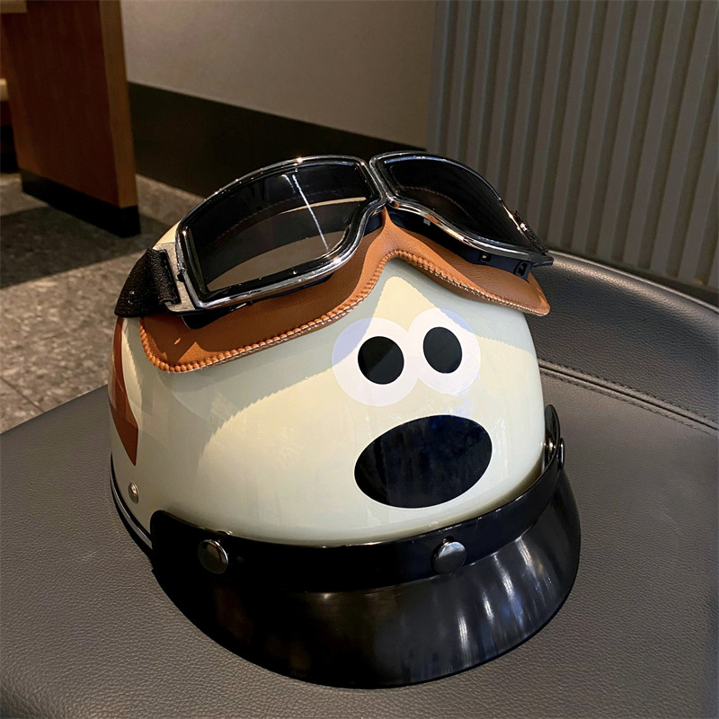 Cartoon Pooch 3c Helmet Creative Battery Electric Car Half Armor Summer Male & Female Hale Safety Helmet Cute Gift Woman-Taobao