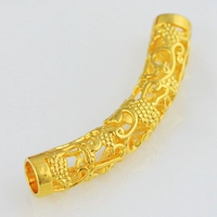 Золотая модная изогнутая трубка, браслет из красной нити, медные аксессуары