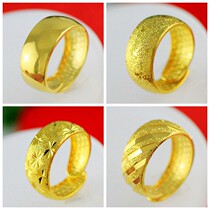 Meteor shower ring A164 Super Wide Star engraved European coin gold ring mens opening imitation gold ring decoration