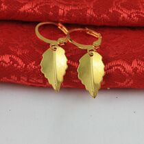 Fashion Korean jewelry brass gilded small earrings earrings simple exquisite small leaves