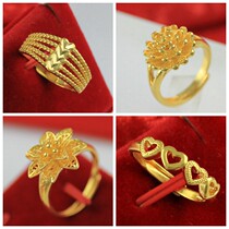 Jinmanduo love plum blossom lady ring simulation Golden personality hollow flower female ring brass gold plated