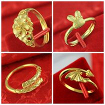 Jinmanduo cute rabbit girl ring classic popular flower female ring simple ring personality arrow ring