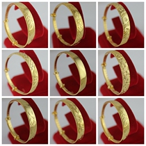 Brass Plated Gold Wedding Push-and-pull Bracelet 12 mm Wide Adjustable Fake Gold Female Bracelet Runner-up Exhibition
