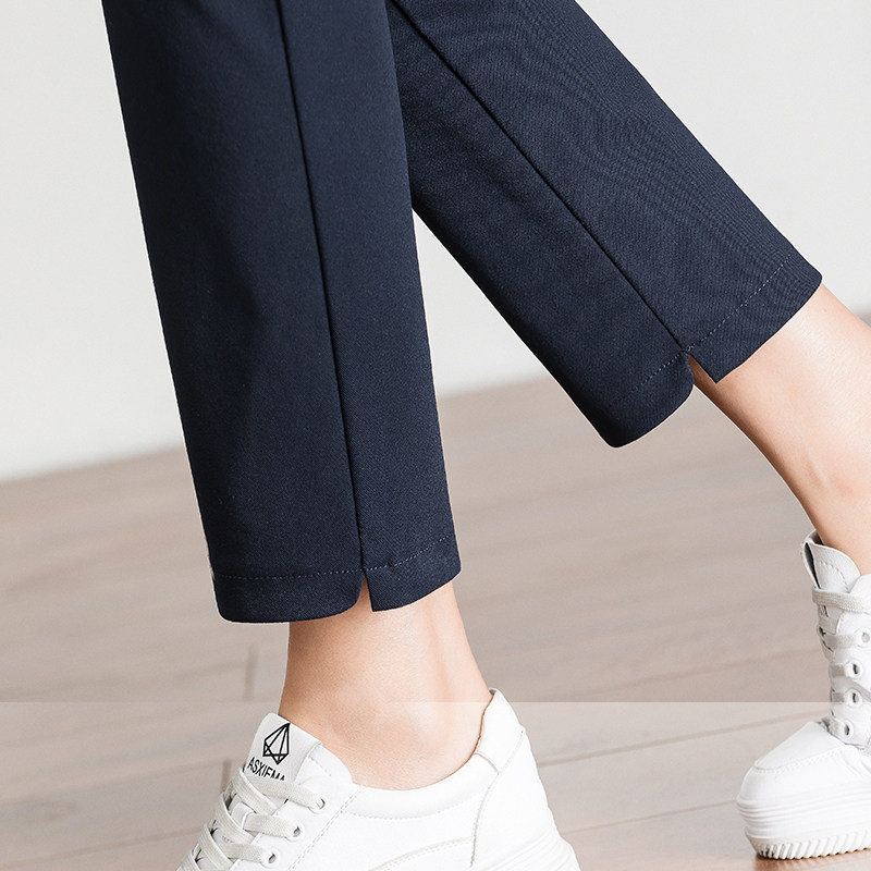 Yasicheng Nine Little Foot Pants Women 2021 Spring and Autumn Explosive Suit Women High Waist Slimming Pants Black Pants