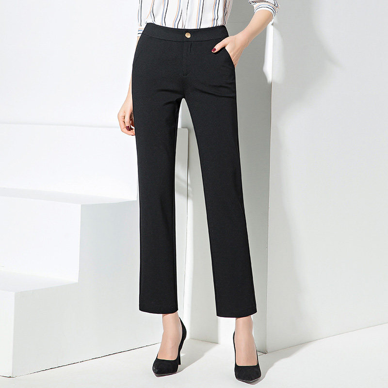 Yothecheng Women Pants Spring Summer 2022 New Display Slim Straight Barrel Loose 100 Hitch Pants 90% Black Mom Western Pants