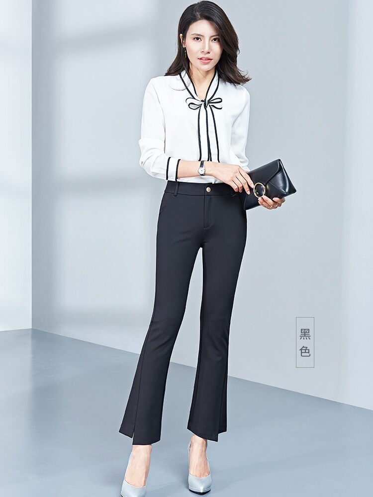 Ielts Cheng micro flared pants women's 2021 autumn new women's pants nine points high waist small man thin flared trousers