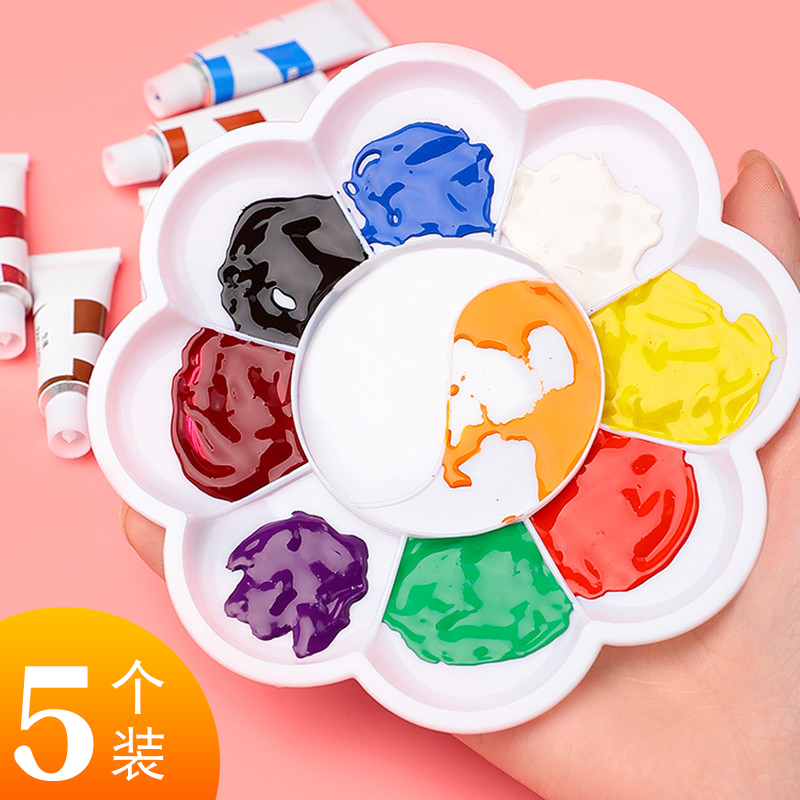 Palette children's gouache watercolor painting plum blossom plate kindergarten art graffiti painting tool foot paint plate