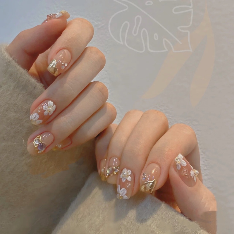 Gege Xiaowu's New Product, Handmade Wearable Nails, Human-Made Rich Flower Nail Patches, Hand-Painted Flowers, Removable Nail Patches Gege Xiaowu's New Product, Handmade Wearable Nails, Human-Made Rich Flower Nail Patches, Hand-Painted Flowers, Removable Nail Patches