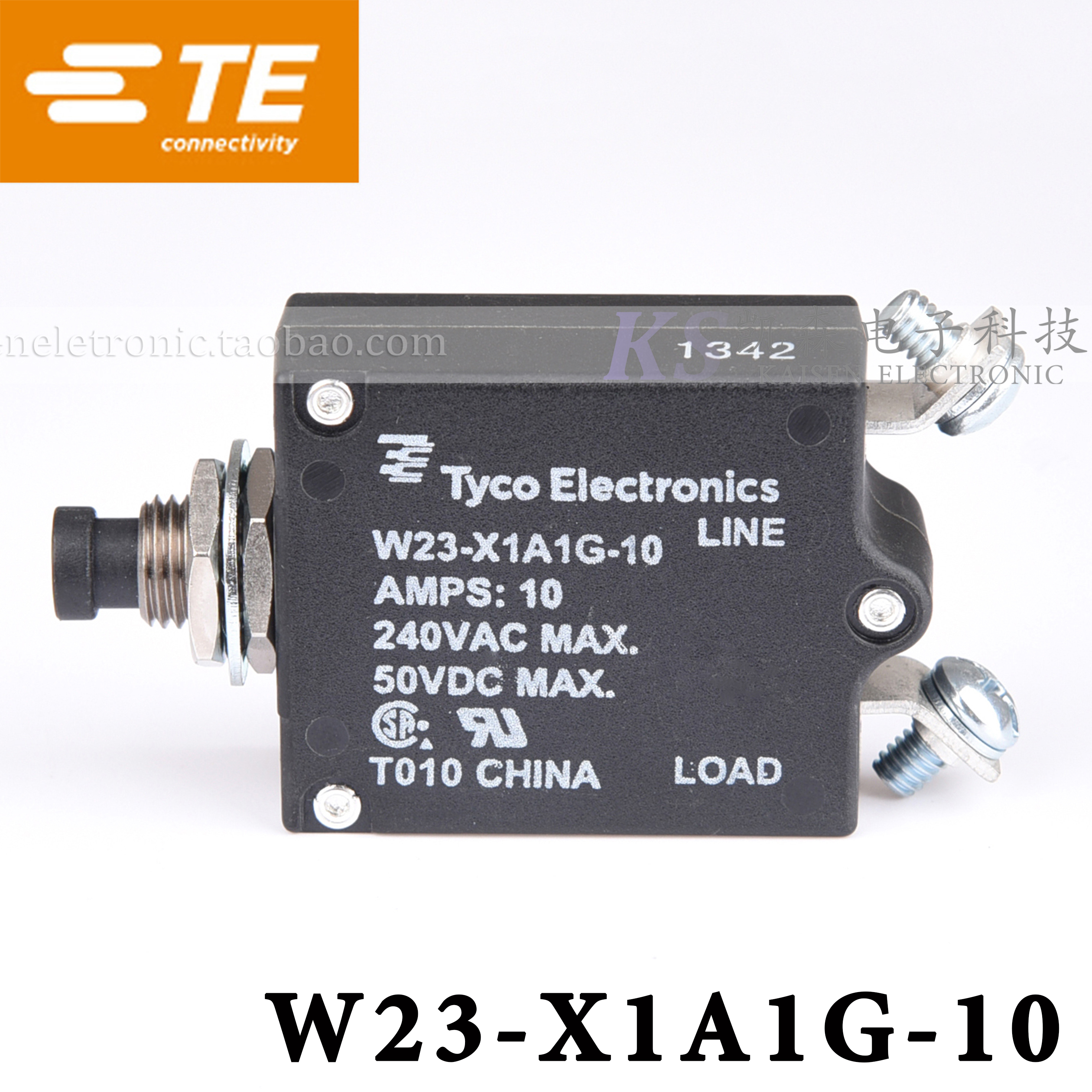 Tyco W23-X1A1G-10 10A 6-1393246-5 UL CSA 1-50A Thermal Magnetic overload breaker