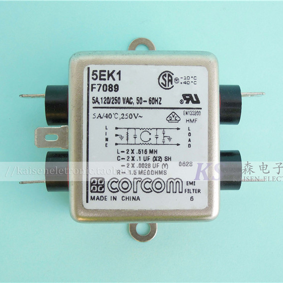 5EK1 K Series F7089 6609027-9 Corcom 5A UL CSA VDE IEC SINGLE-PHASE FILTER