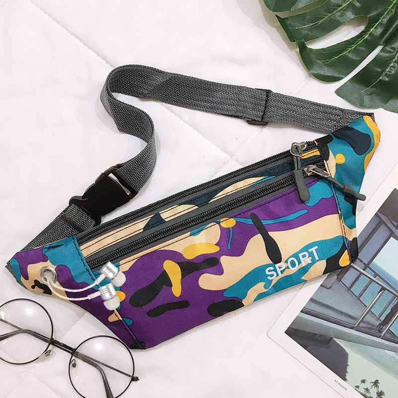 Purse Strings Women Midsize Camouflak Fashion Oxford Spun Waterproof Multilayer Korean Version Running Ride Business Cashier Silver Zero Money Mobile Phone