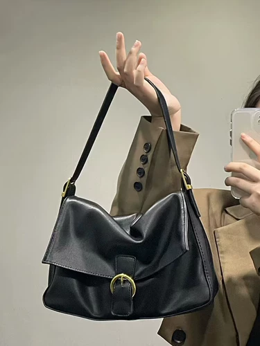 Вместительная и большая летняя сумка подмышку, ретро сумка на одно плечо, изысканный стиль, из натуральной кожи