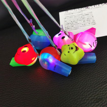 Kindergarten micro-business push activity sweep code six small gift Creative LED luminous toy necklace whistle pendant