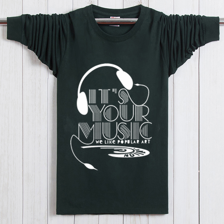 Đặc biệt hàng ngày thêm áo thun dài tay cotton nam cộng với phân bón XL quần áo mùa thu chất béo lỏng lỏng áo sơ mi lỏng lẻo t shirt skull