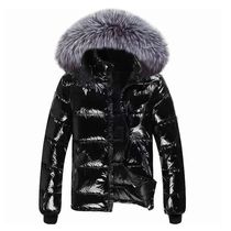 Winter Jacket Men Parkas Thicken Warm Coat Mens Glossy Black