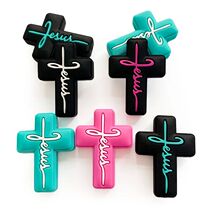10Pcs Hot Sale Food grade Cross Silicone Focal Beads Jewelry