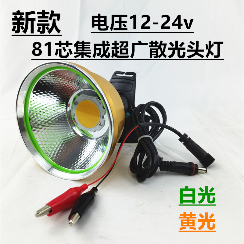 12v Head Light Intense Spotlight Led Super Bright Astigmatism Afar big spot Catch Fish Photos Yellow Eel Fishing Takeaway Battery Lamp