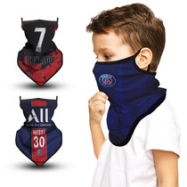 Childrens sun protection ice silk mask football Paris Messi ear hanging outdoor cycling sports multi-functional facial scarf neck cover