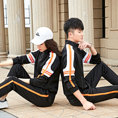 秋季休闲校服卫衣跑步运动情侣套装