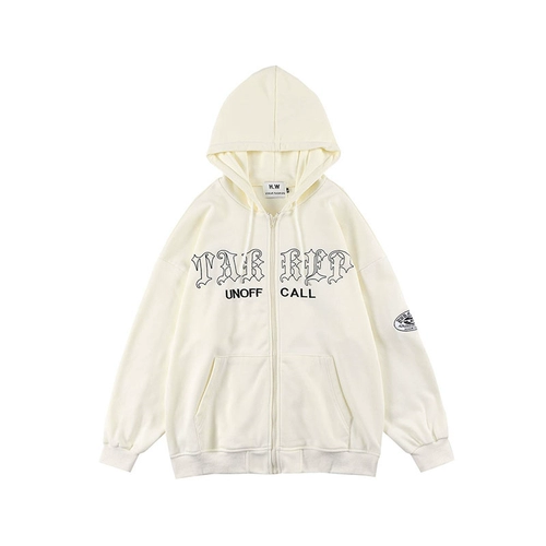 Ретро толстовка, осенний кардиган, парная одежда для влюбленных для отдыха, куртка, в американском стиле, с вышивкой, оверсайз