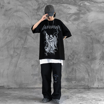 Diablo funeral ins tide brand Europe and the United States high street lazy wind loose casual cotton couples short sleeve T-shirt women's coat