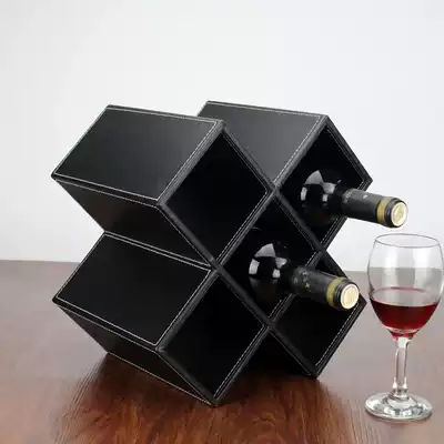 Creative display wine red wine rack Simple wine cabinet diamond grid decoration decoration European-style wine bottle rack