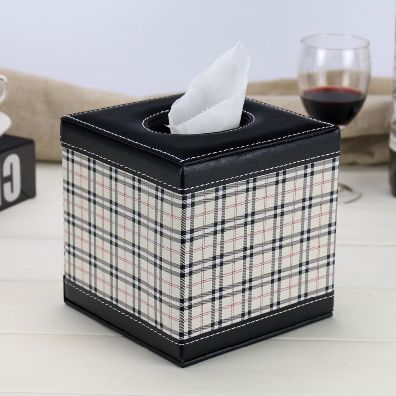 Simple leather roll toilet paper tube Living room coffee table napkin toilet paper box Tissue tube box Household cute creative European style