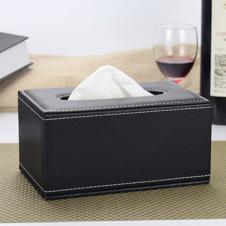 Simple living room leather pumping tissue box Napkin toilet paper box Wooden cute creative European household small car